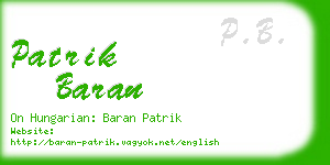 patrik baran business card